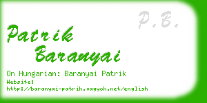 patrik baranyai business card